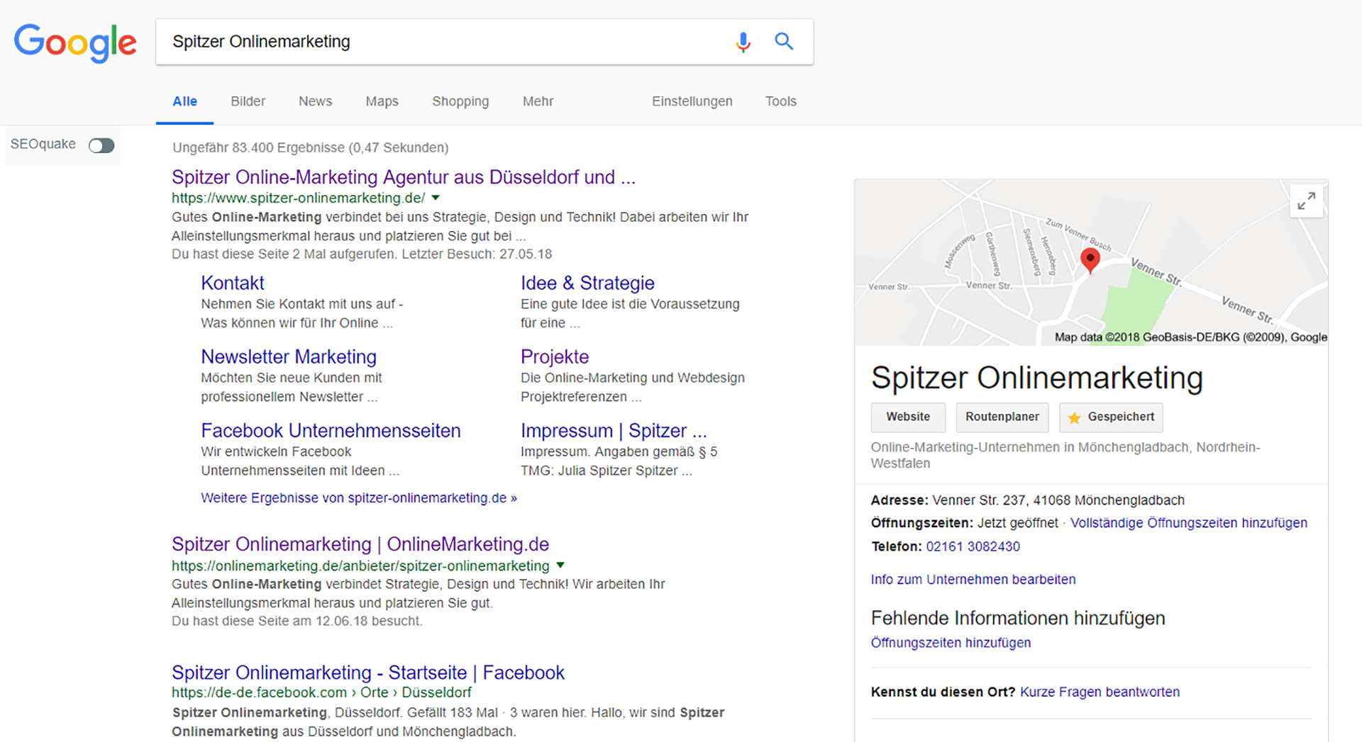 Bild Ergebnisliste Google Suchmaschine Spitzer Onlinemarketing